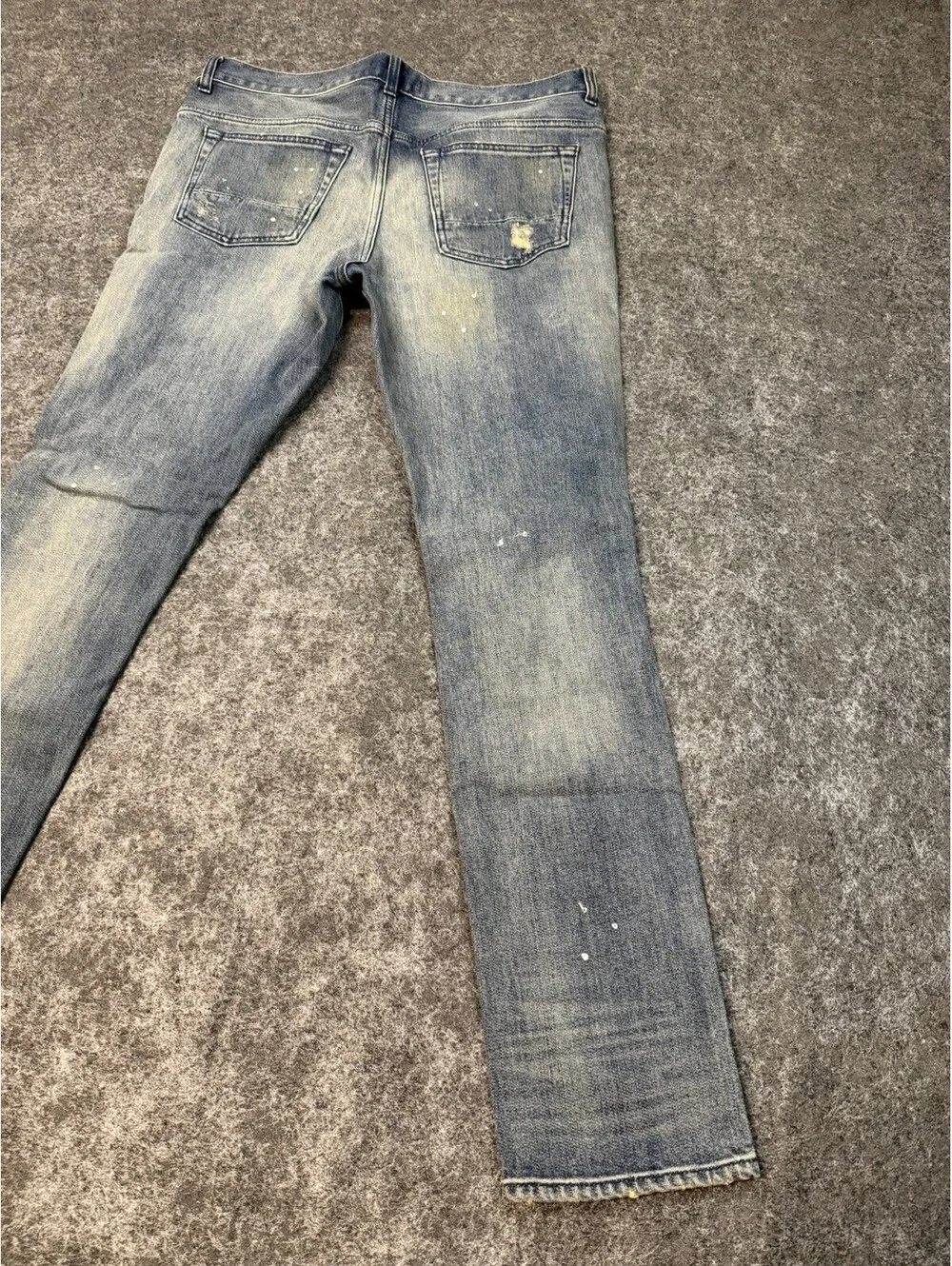 PacSun Stacked Skinny Jeans Mens 32x30 Distressed Ripped Patched Paint Splatter